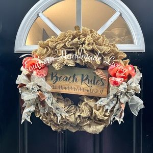Beach Rules Wreath